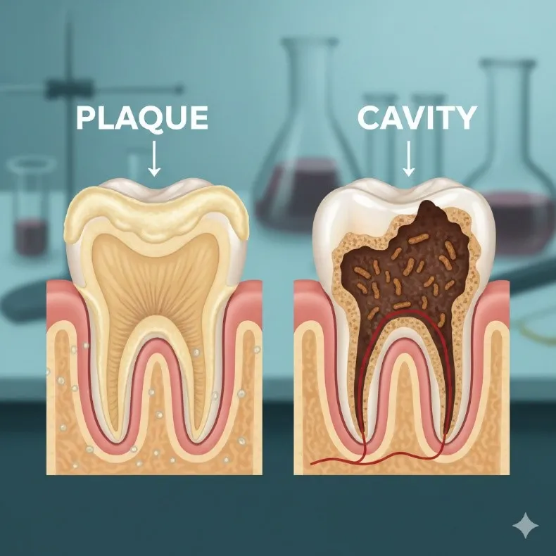 How Plaque and Cavities Differ